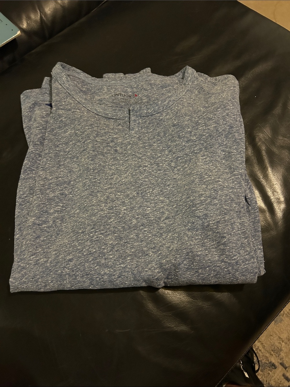 UNTUCKit Men's Long Sleeve Heathered Blue Tee XL